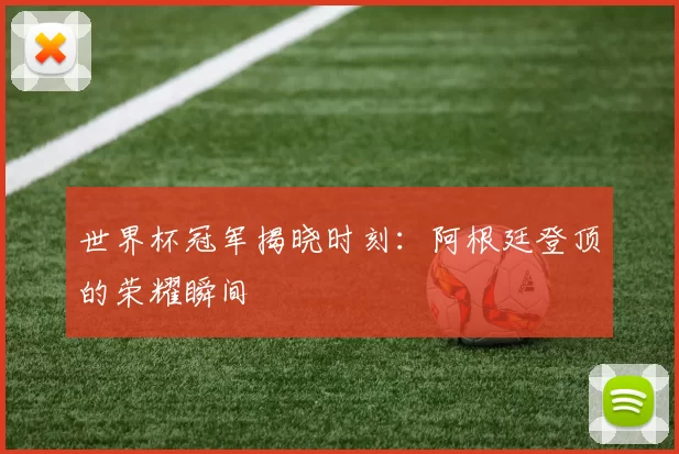 世界杯冠军揭晓时刻:阿根廷登顶的荣耀瞬间